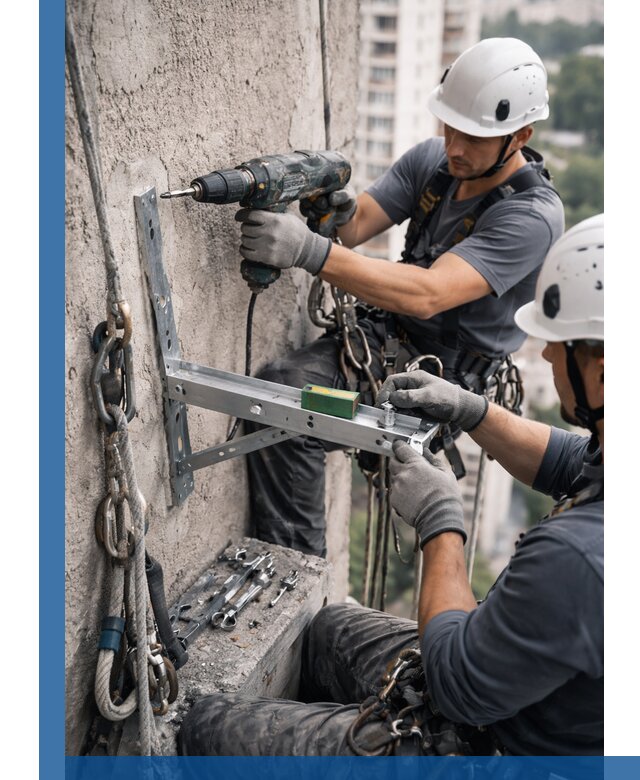 Установка кронштейнов кондиционера и крепежа в Тихвине