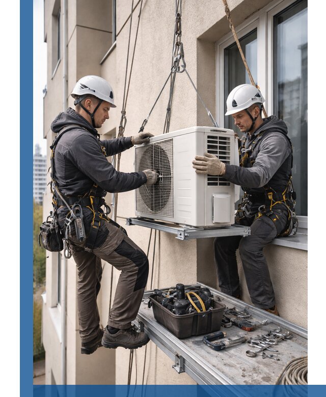 Перенос внешнего блока кондиционера в Тихвине с монтажом и крепежом