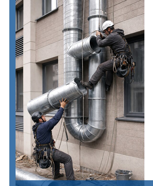 Монтаж фасадных воздуховодов в Тихвине с герметизацией и крепежом