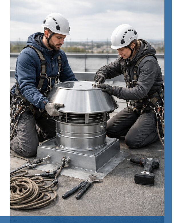 Установка дефлекторов на кровле в Тихвине от 4918 р. | ВЫСОТНИК-Тхв