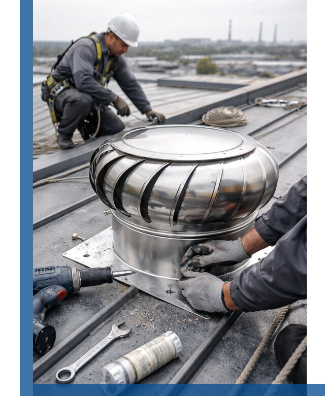 Установка дефлекторов на кровле в Тихвине профессионально