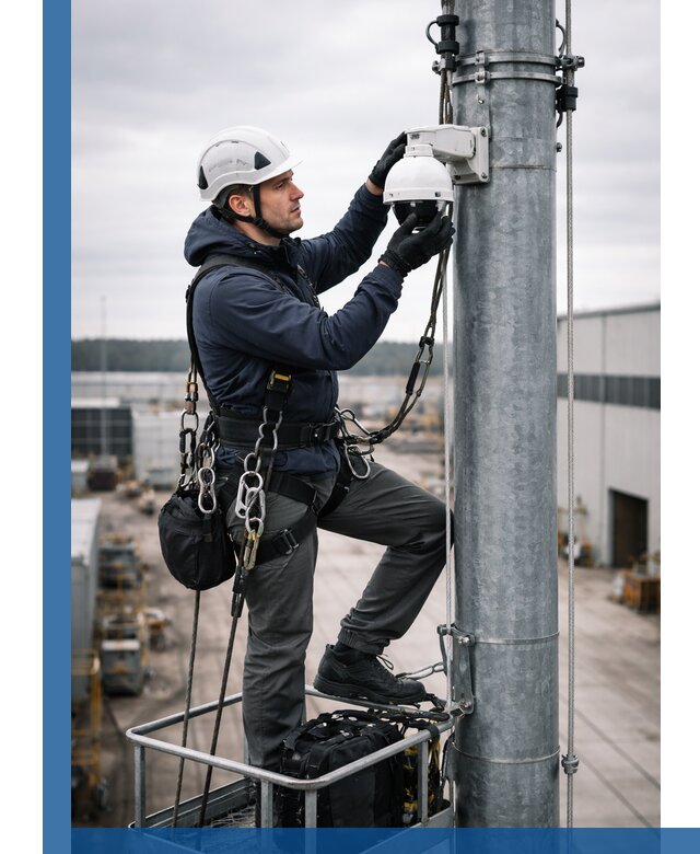 Профессиональная установка видеокамер на мачте в Тихвине
