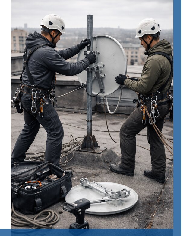 Демонтаж антенн на крыше в Тихвине от 4918 р. | ВЫСОТНИК-Тхв