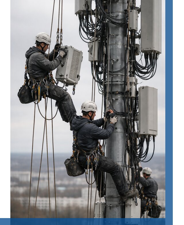 Монтаж оборудования связи на мачте в Тихвине от 8196 р. | ВЫСОТНИК-Тхв