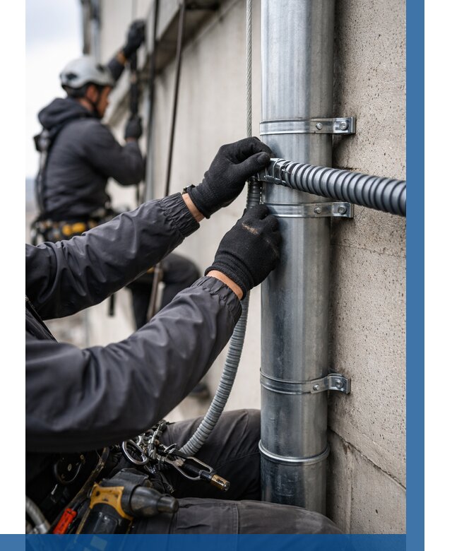 Монтаж гофры для кабеля в Тихвине от 328 р. | ВЫСОТНИК-Тхв