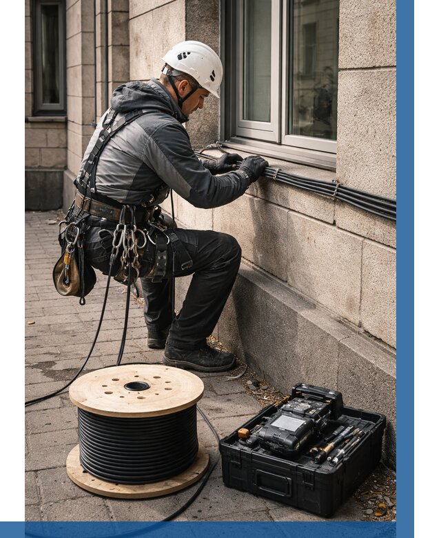 Прокладка оптоволоконного кабеля в Тихвине от 874 р. | ВЫСОТНИК-Тхв