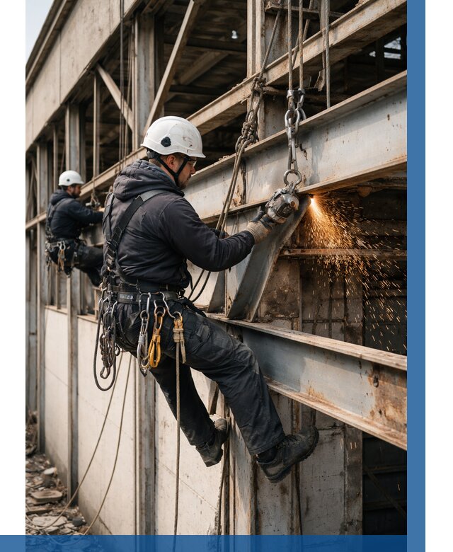 Демонтаж металлоконструкций на высоте в Тихвине от 7103р. |ВЫСОТНИК-Тхв