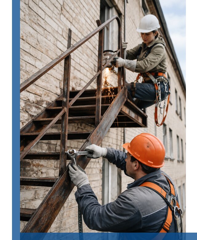 Ремонт и восстановление пожарных лестниц с выездом в Тихвине