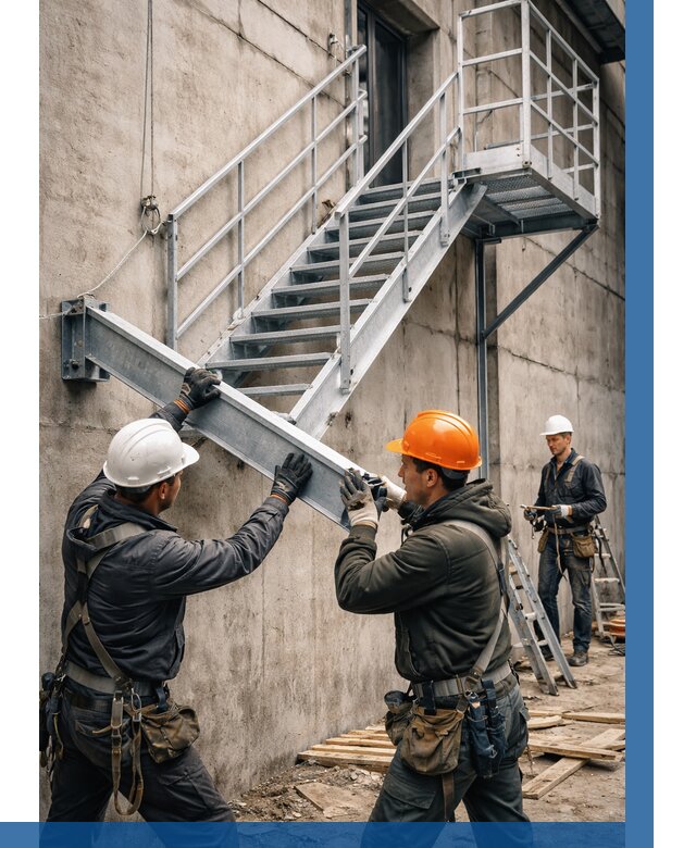 Монтаж металлических лестниц в Тихвине от 16392 р. | ВЫСОТНИК-Тхв