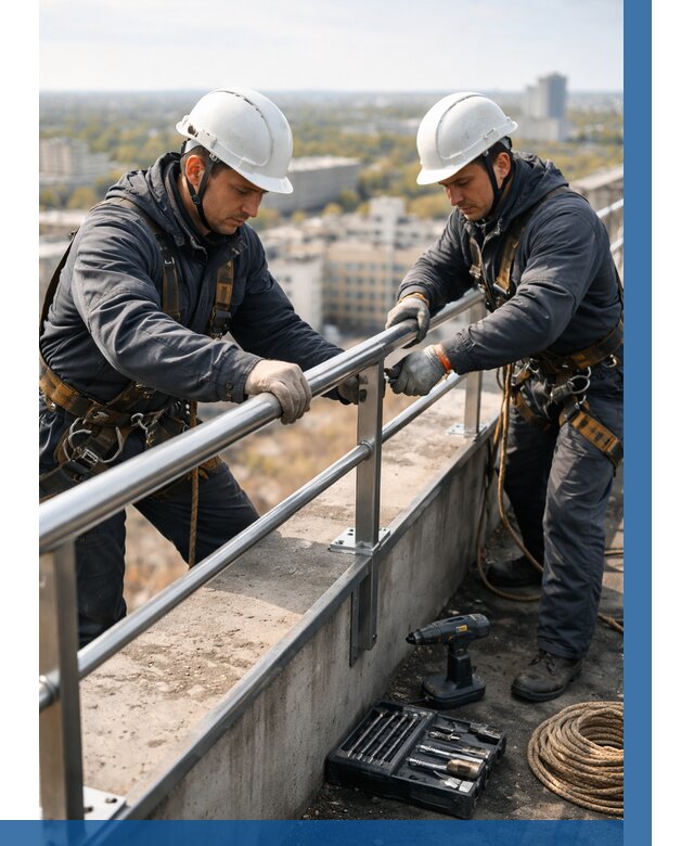 Монтаж перил на высоте в Тихвине от 2732 р. | ВЫСОТНИК-Тхв