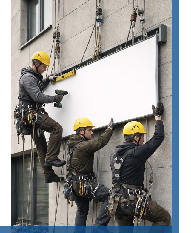 Монтаж рекламной вывески в Тихвине от 8742 р. | ВЫСОТНИК-Тхв