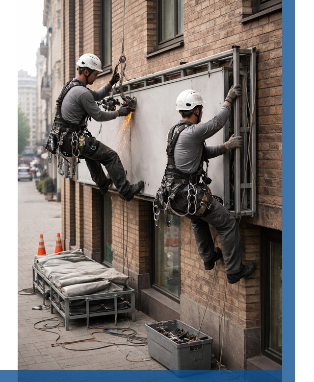 Демонтаж рекламной вывески в Тихвине от 7103 р. | ВЫСОТНИК-Тхв