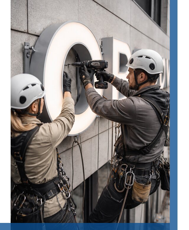 Монтаж световых букв в Тихвине от 3278 р. под ключ ВЫСОТНИК-Тхв