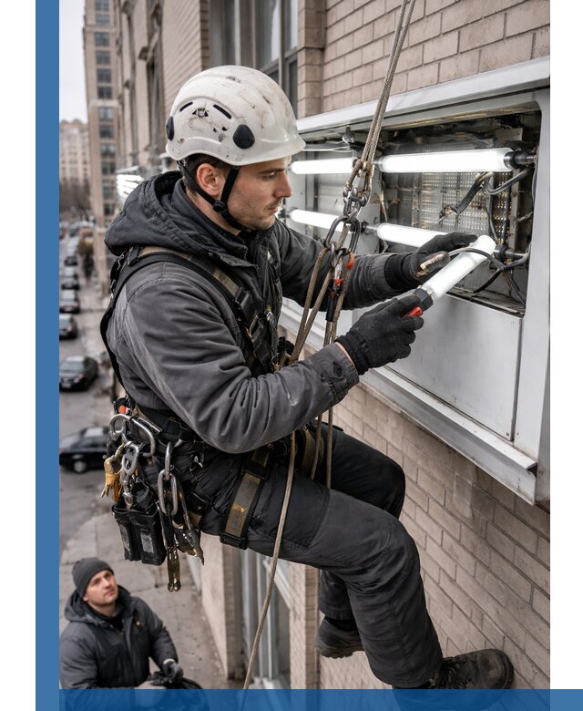 Профессиональная замена ламп в наружной вывеске в Тихвине