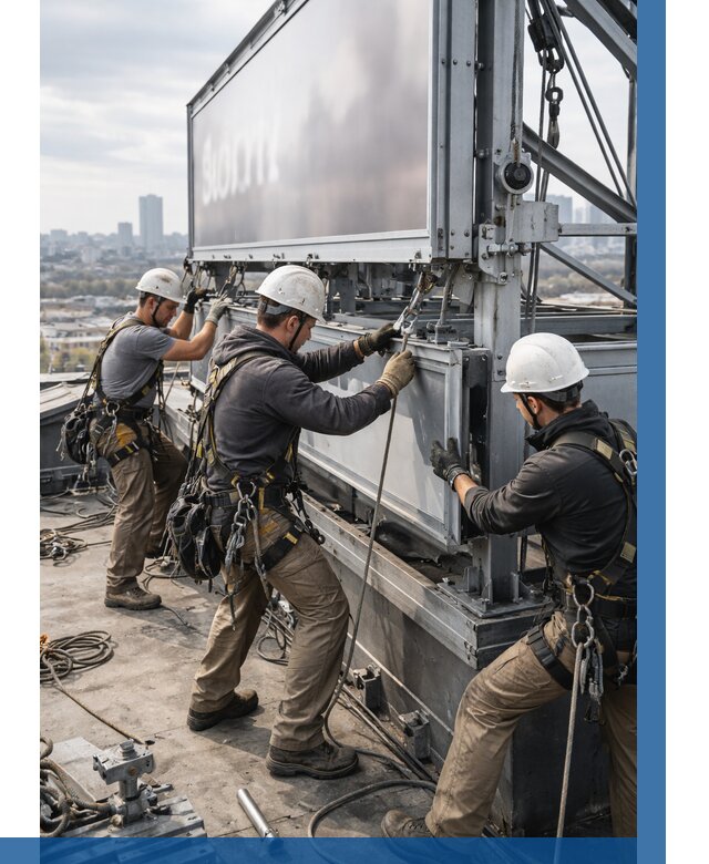 Монтаж крышной рекламной конструкции в Тихвине от 65568 р.|ВЫСОТНИК-Тхв