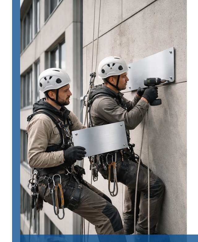 Монтаж табличек и указателей в Тихвине для зданий и сооружений