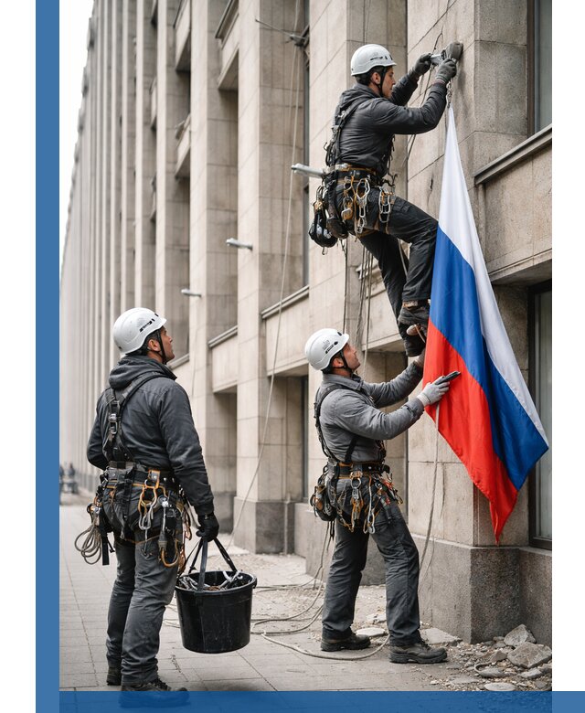 Профессиональная установка флагов на фасаде в Тихвине