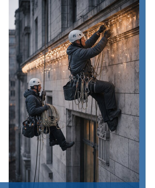 Монтаж новогодней иллюминации в Тихвине от 9289 р. | ВЫСОТНИК-Тхв