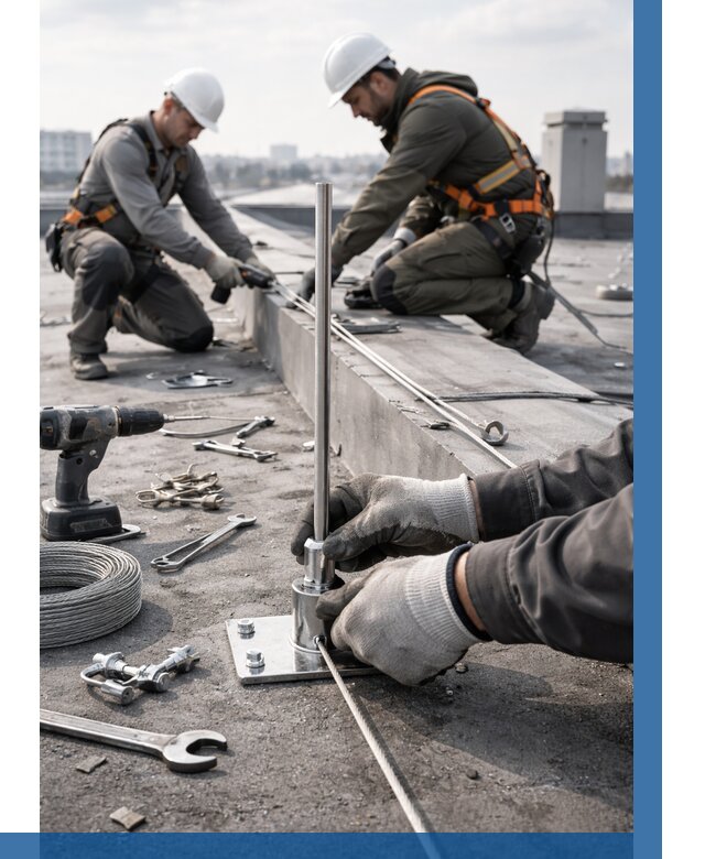 Монтаж молниезащиты на кровле в Тихвине цена от 27320 р. | ВЫСОТНИК-Тхв