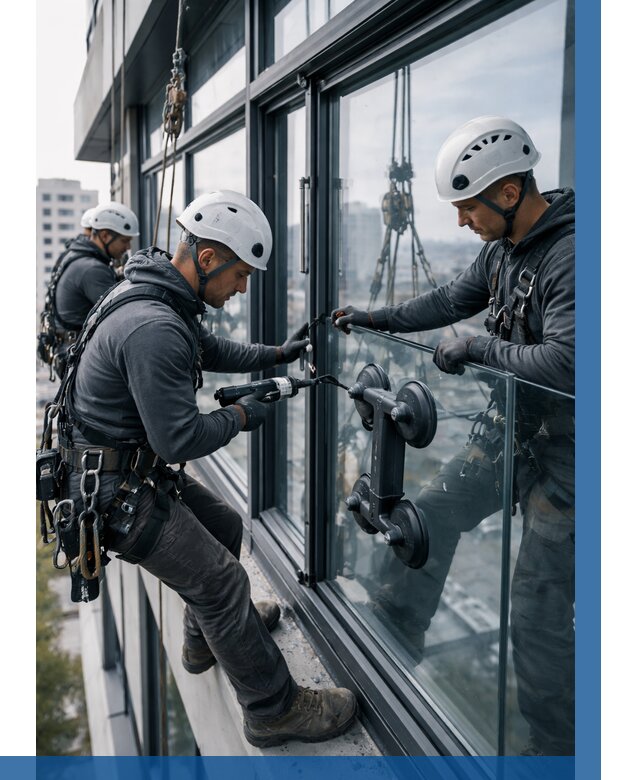 Витражное остекление зданий в Тихвине от 3825 р. | ВЫСОТНИК-Тхв