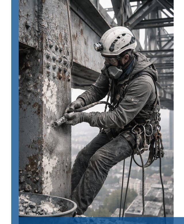 Удаление старой краски с металлических конструкций в Тихвине