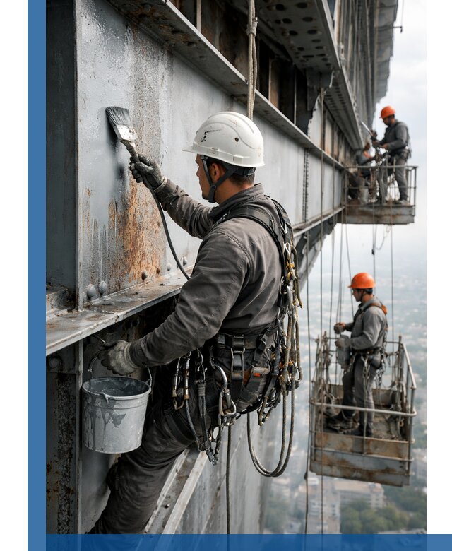 Покраска металлоконструкций на высоте в Тихвине профессионально