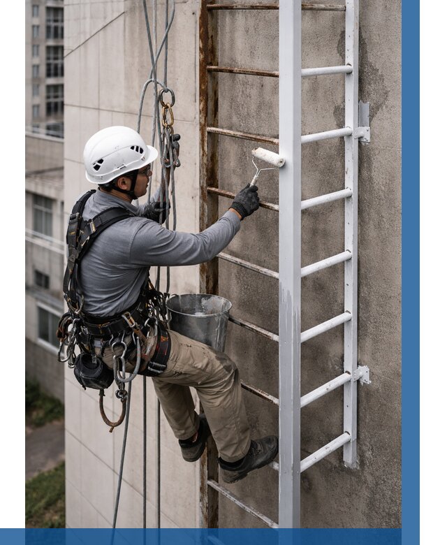 Покраска пожарных лестниц в Тихвине от 4918 р. | ВЫСОТНИК-Тхв