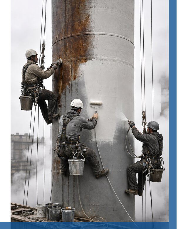 Покраска дымовых труб в Тихвине от 9289 р. | ВЫСОТНИК-Тхв