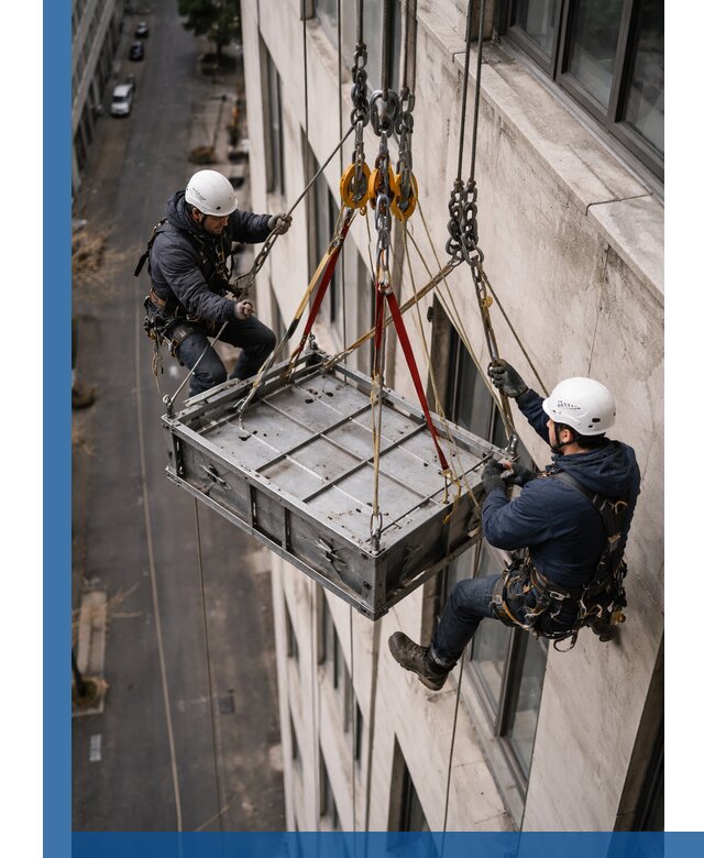Спуск и подъем грузов по фасаду в Тихвине для зданий