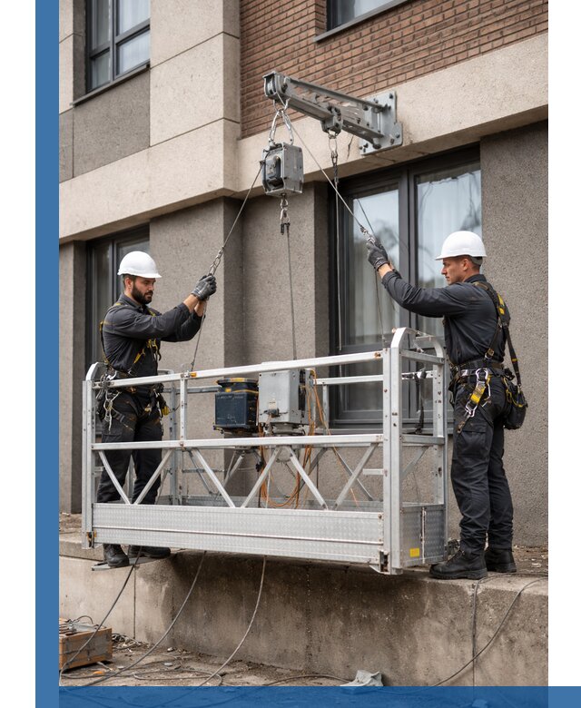 Монтаж и подъем фасадной люльки в Тихвине с гарантией безопасности