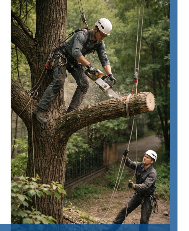 Спил деревьев альпинистами в Тихвине от 8742 р. | ВЫСОТНИК-Тхв