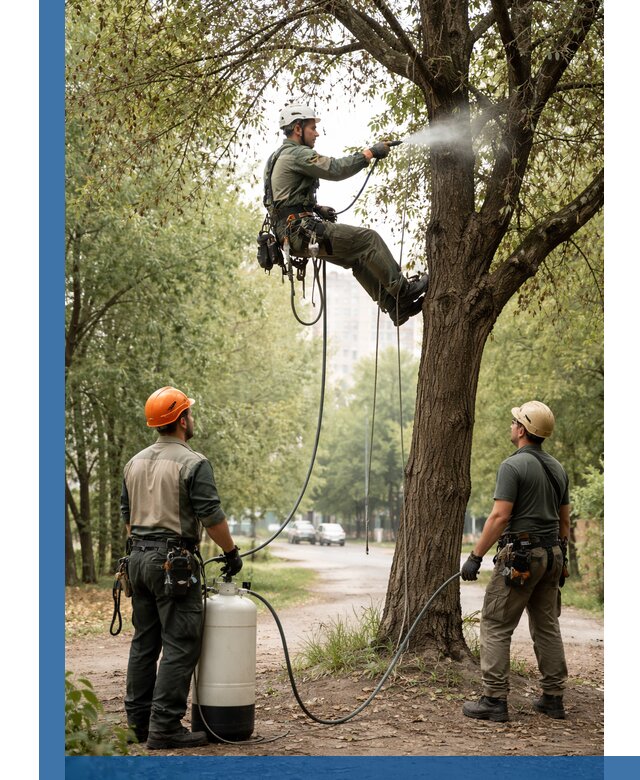 Обработка деревьев от вредителей в Тихвине профессиональная защита