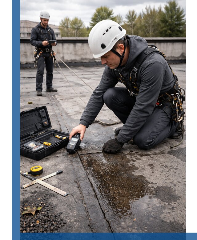 Обследование кровли на протечки и выявление дефектов в Тихвине