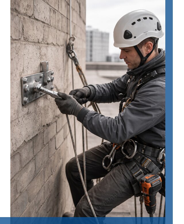 Установка анкерных точек в Тихвине от 3825 р. | ВЫСОТНИК-Тхв