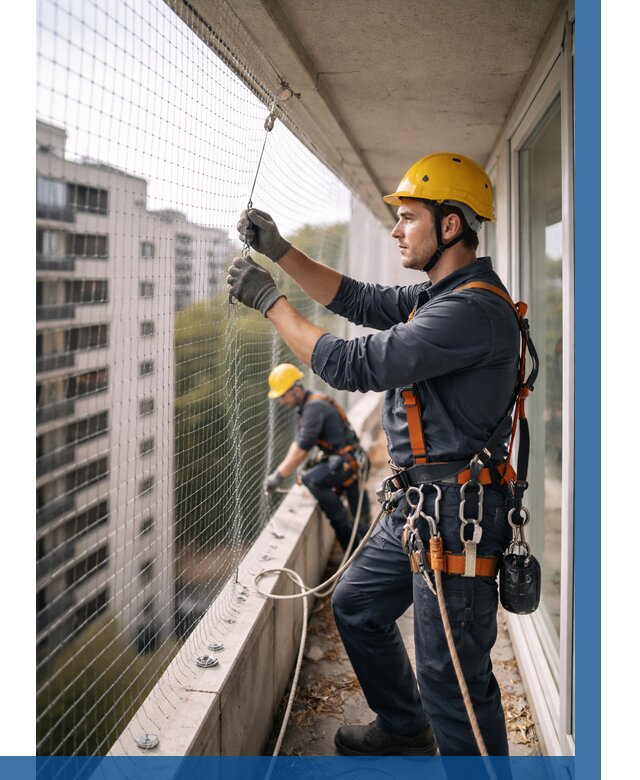 Монтаж сетки от птиц в Тихвине от 4918 р. | ВЫСОТНИК-Тхв